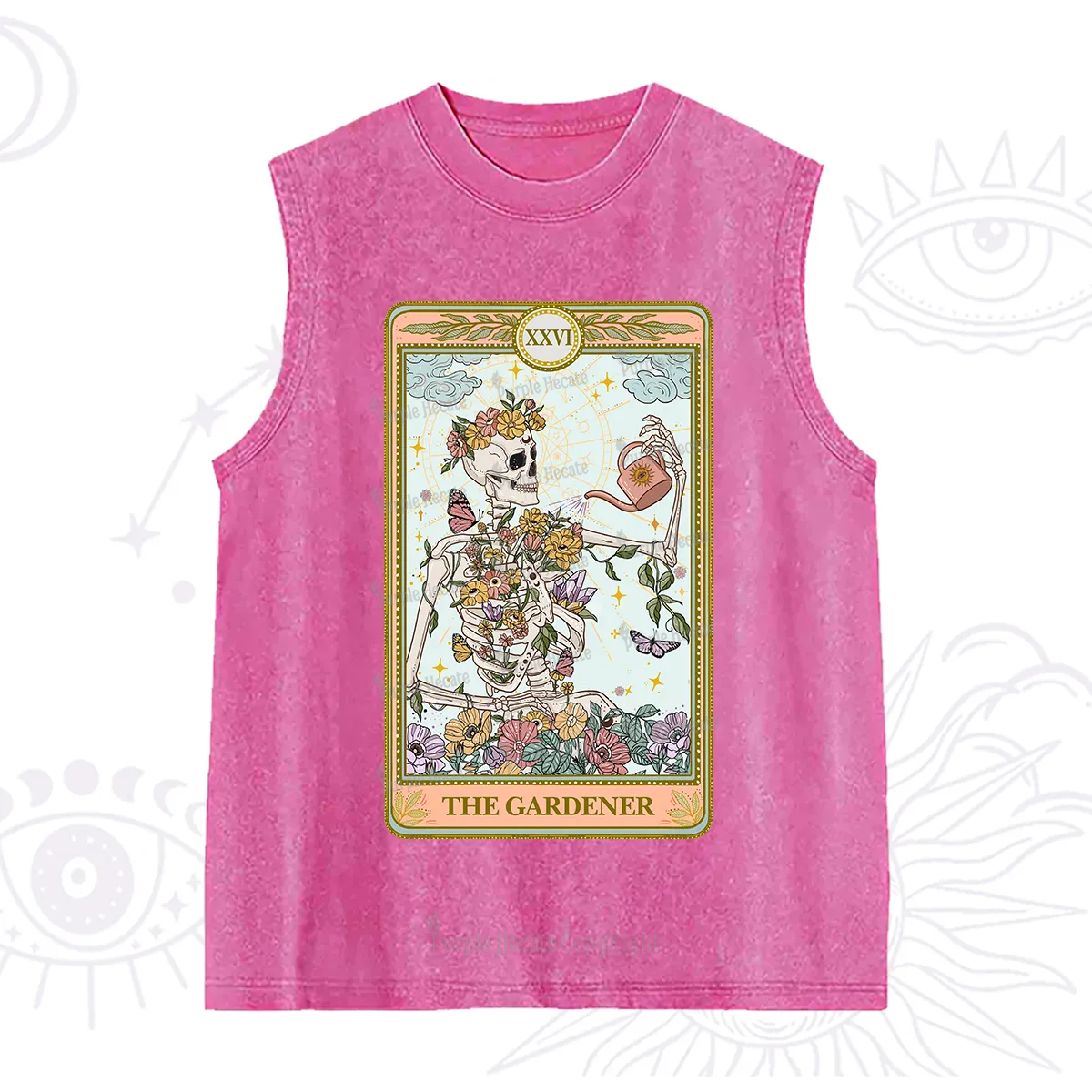 Purplehecate The Skeleton Gardener Tarot Washed Tank