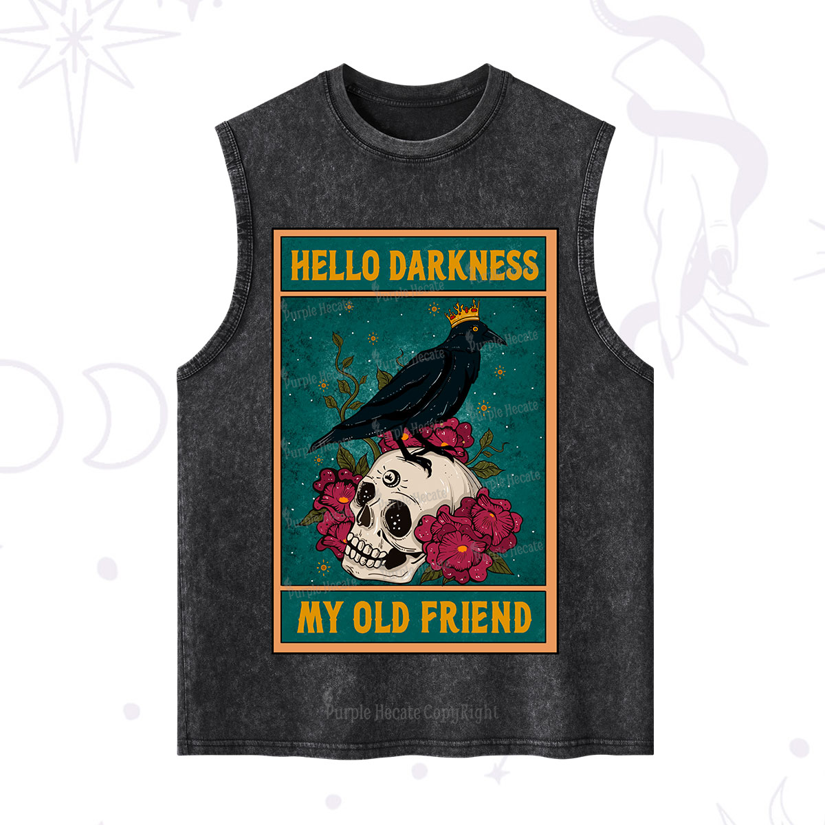 Purplehecate The Hello Darkness My Old Friend Oracle Card Washed Tank