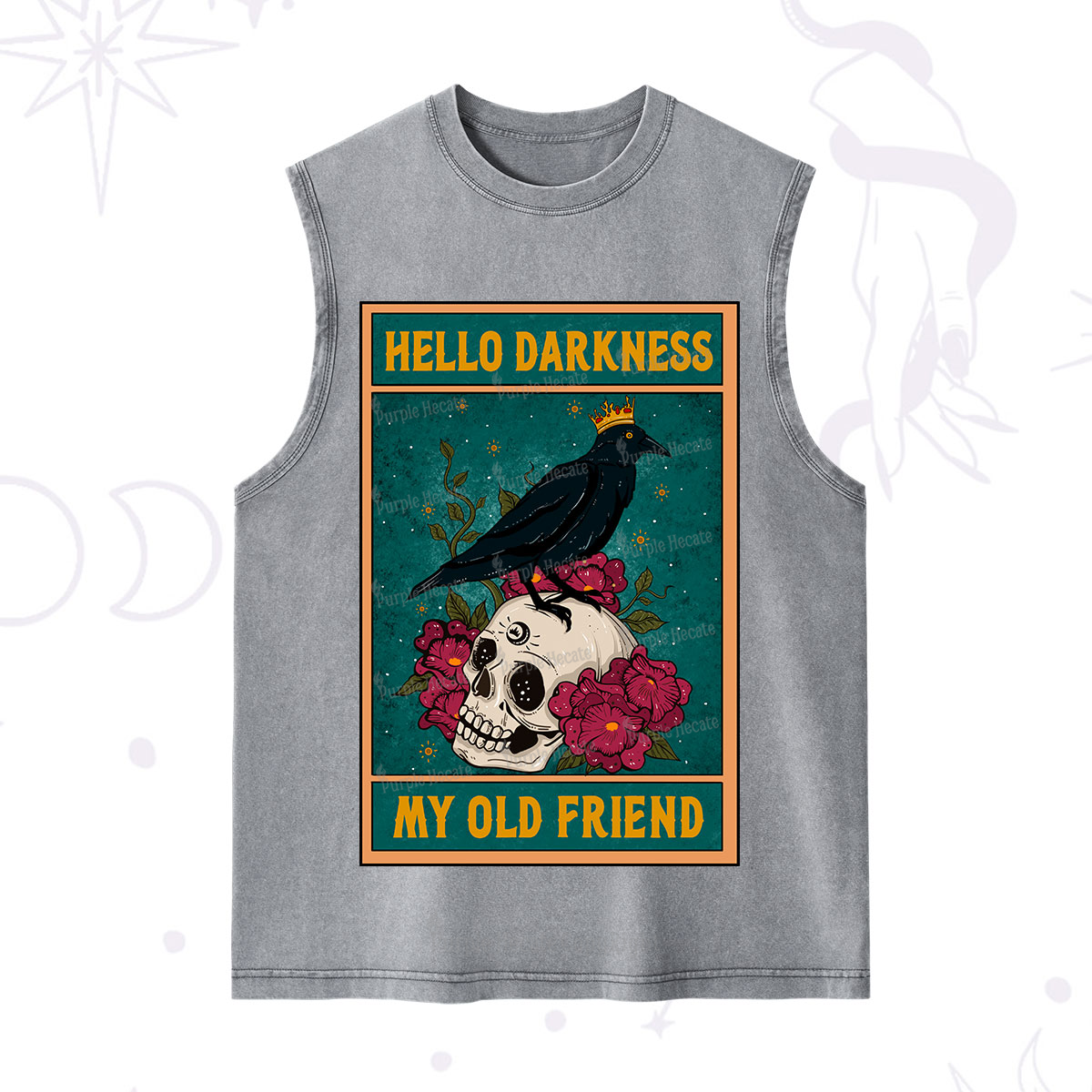 Purplehecate The Hello Darkness My Old Friend Oracle Card Washed Tank