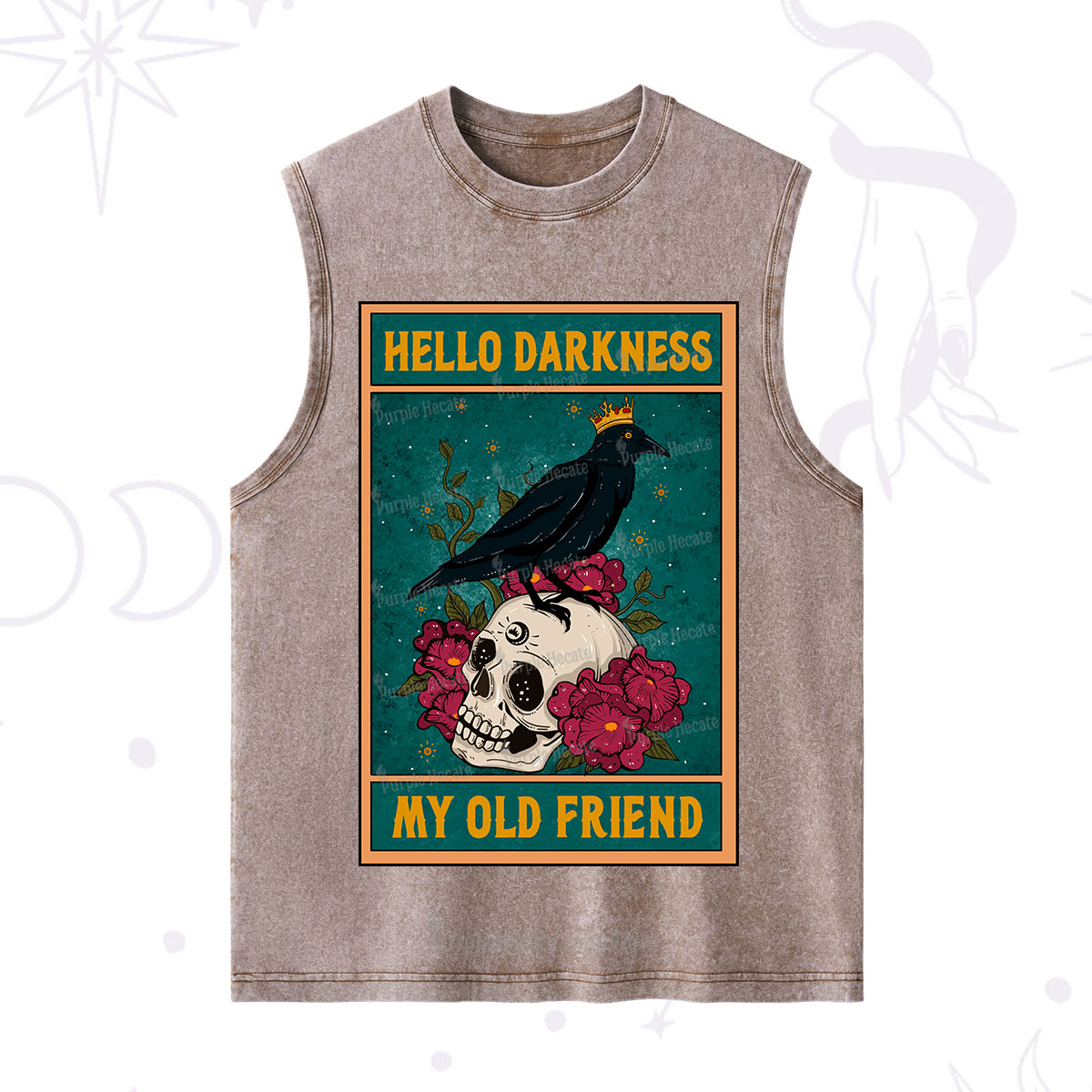 Purplehecate The Hello Darkness My Old Friend Oracle Card Washed Tank