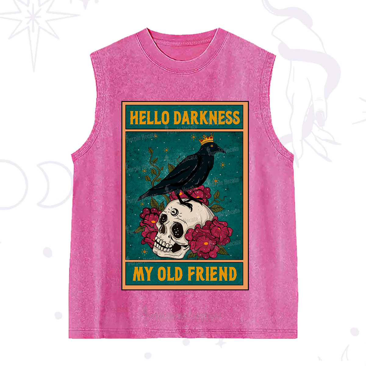 Purplehecate The Hello Darkness My Old Friend Oracle Card Washed Tank