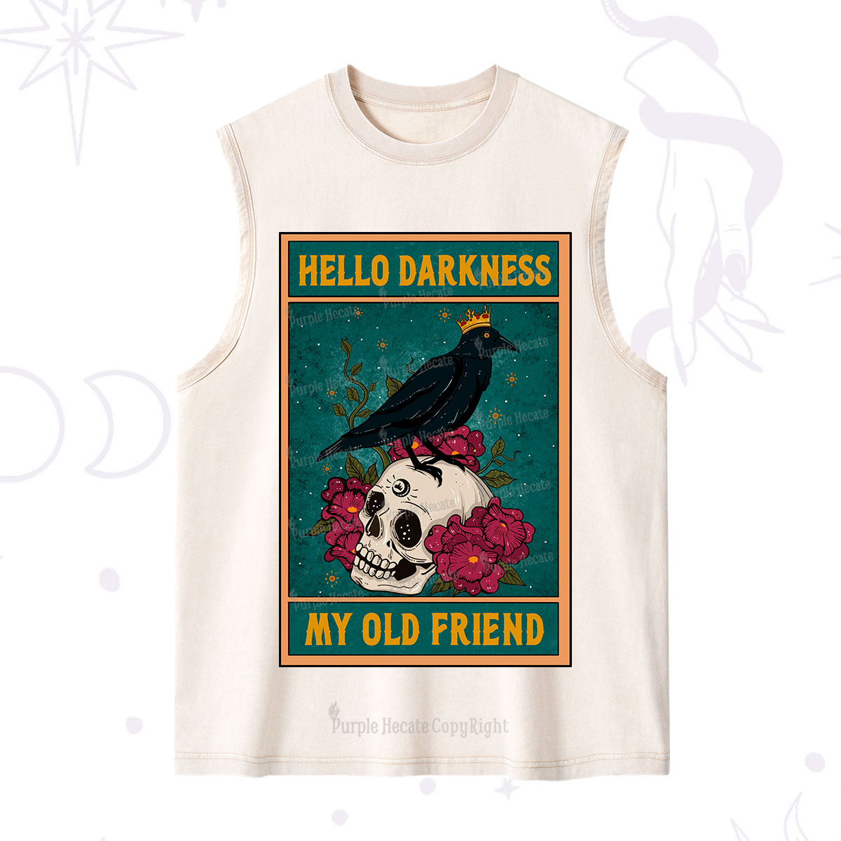 Purplehecate The Hello Darkness My Old Friend Oracle Card Washed Tank