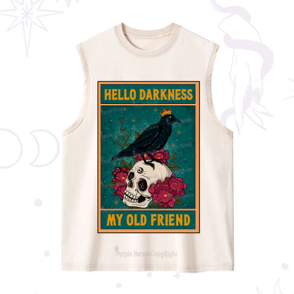 Purplehecate The Hello Darkness My Old Friend Oracle Card Washed Tank