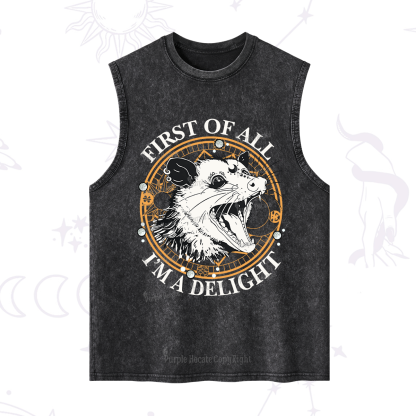 Purplehecate First Of All I Am A Delightful Angry Opossum Washed Tank