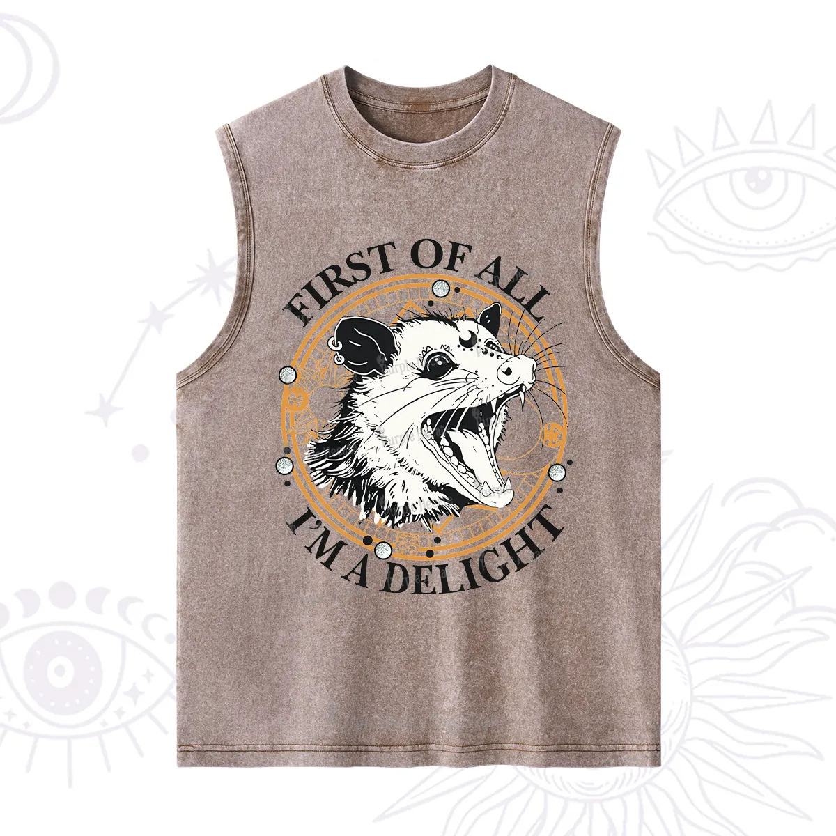 Purplehecate First Of All I Am A Delightful Angry Opossum Washed Tank