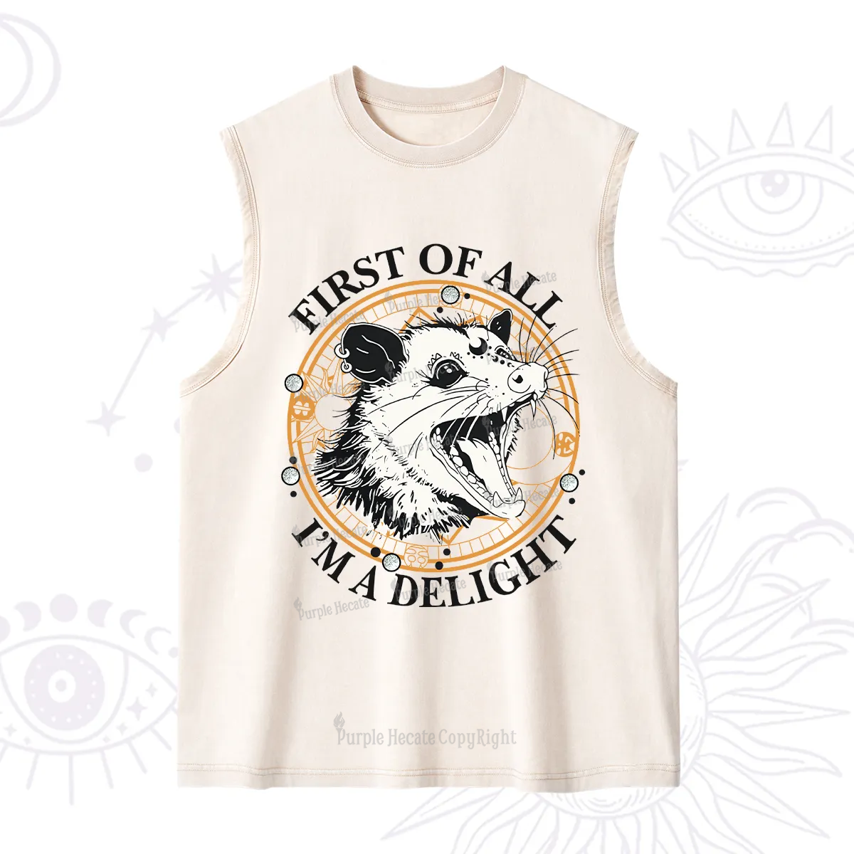 Purplehecate First Of All I Am A Delightful Angry Opossum Washed Tank
