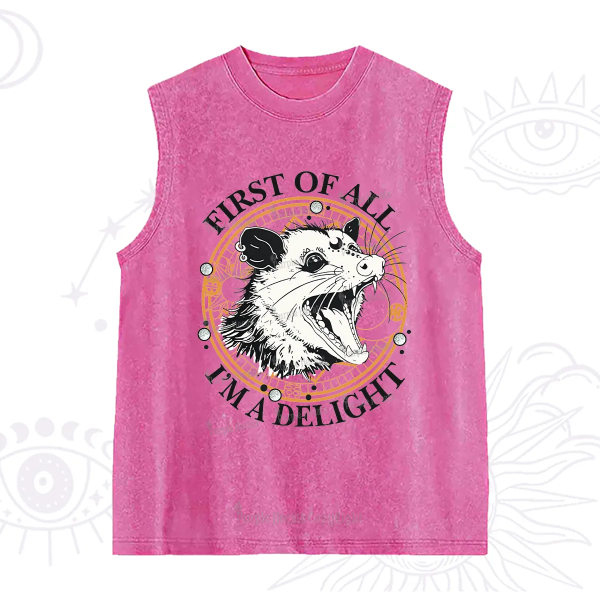 Purplehecate First Of All I Am A Delightful Angry Opossum Washed Tank