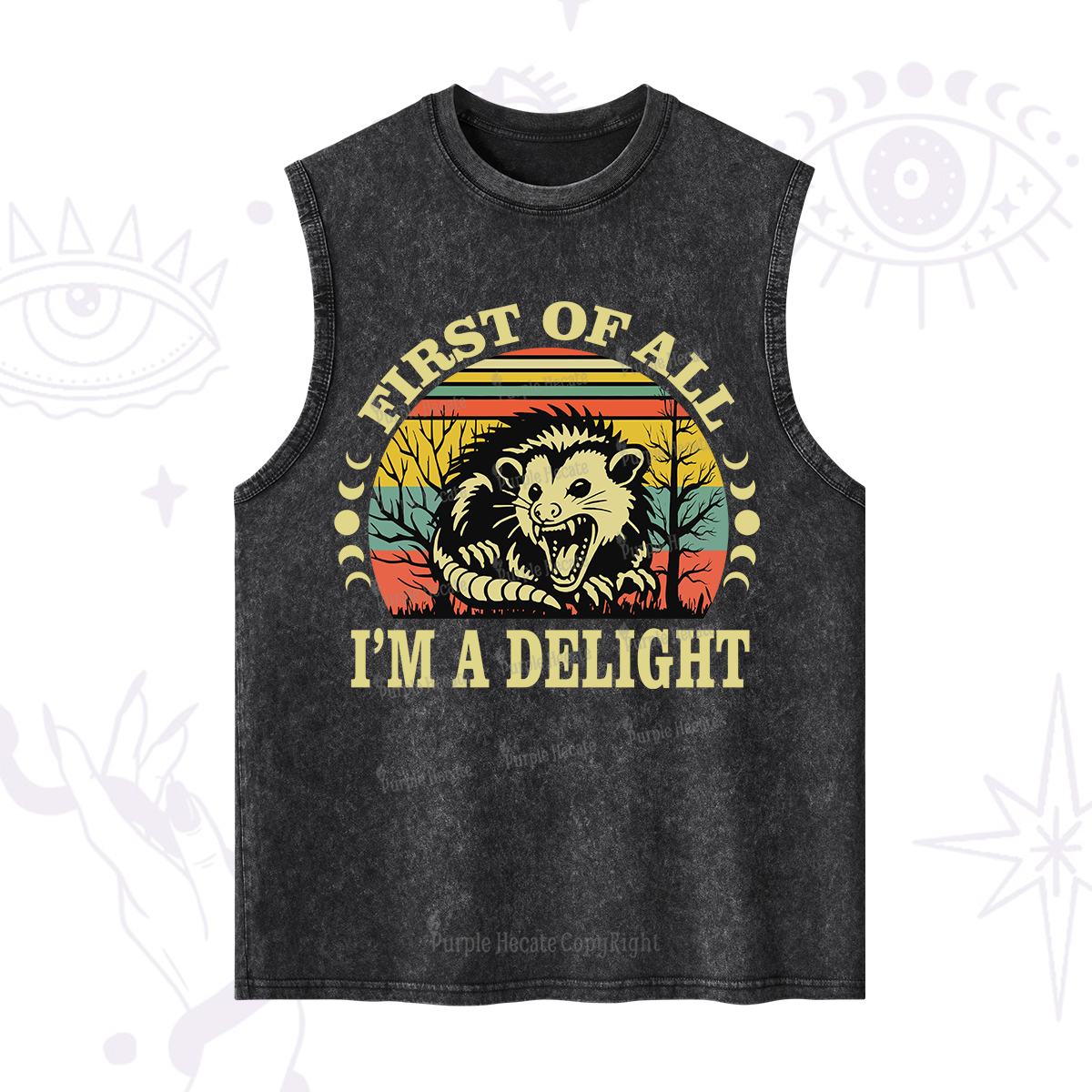 Purplehecate First Of All I'm A Delightful Opossum Washed Tank