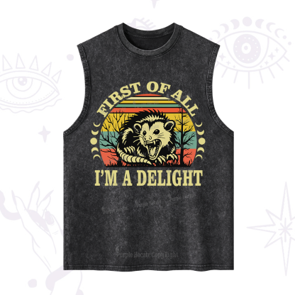 Purplehecate First Of All I'm A Delightful Opossum Washed Tank