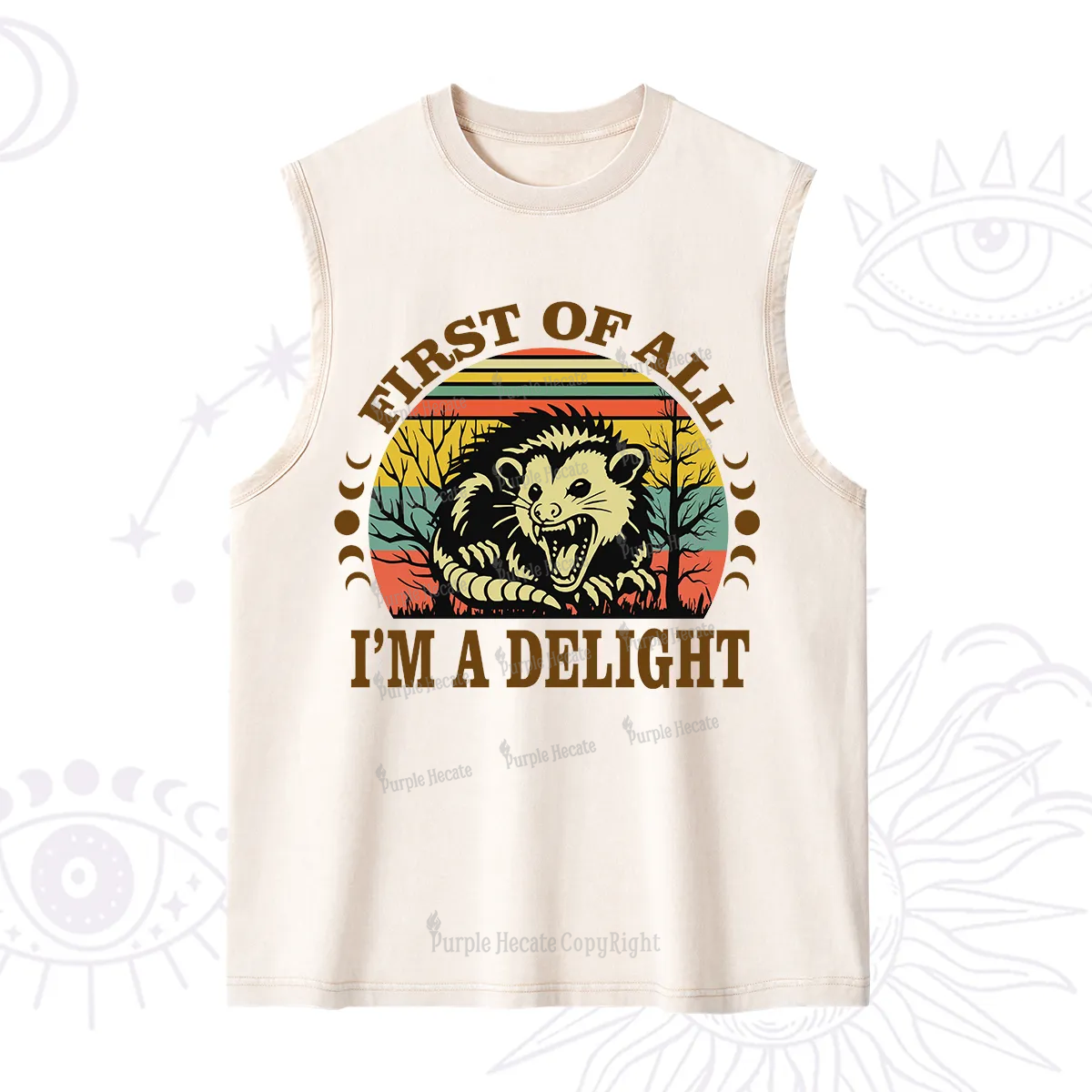 Purplehecate First Of All I'm A Delightful Opossum Washed Tank