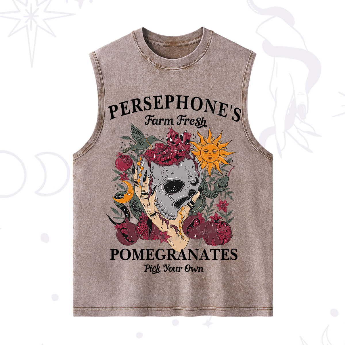 Purplehecate Persephone's Farm Fresh Pomegranates Pick Your Own Washed Tank