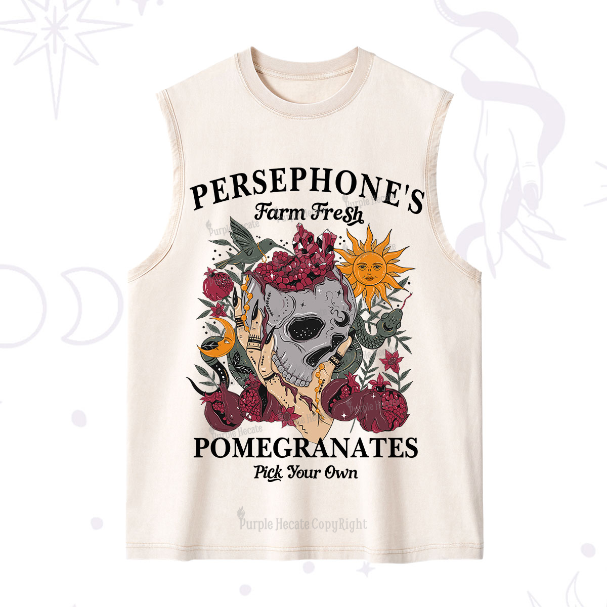 Purplehecate Persephone's Farm Fresh Pomegranates Pick Your Own Washed Tank