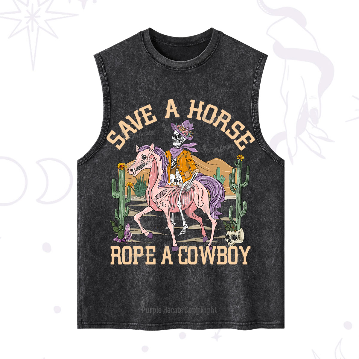 Purplehecate Save A Horse Rope A Cowboy Washed Tank