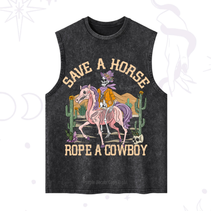 Purplehecate Save A Horse Rope A Cowboy Washed Tank