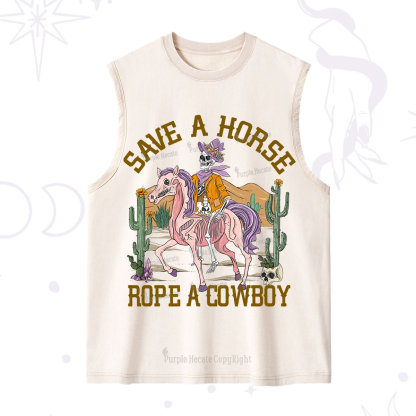 Purplehecate Save A Horse Rope A Cowboy Washed Tank