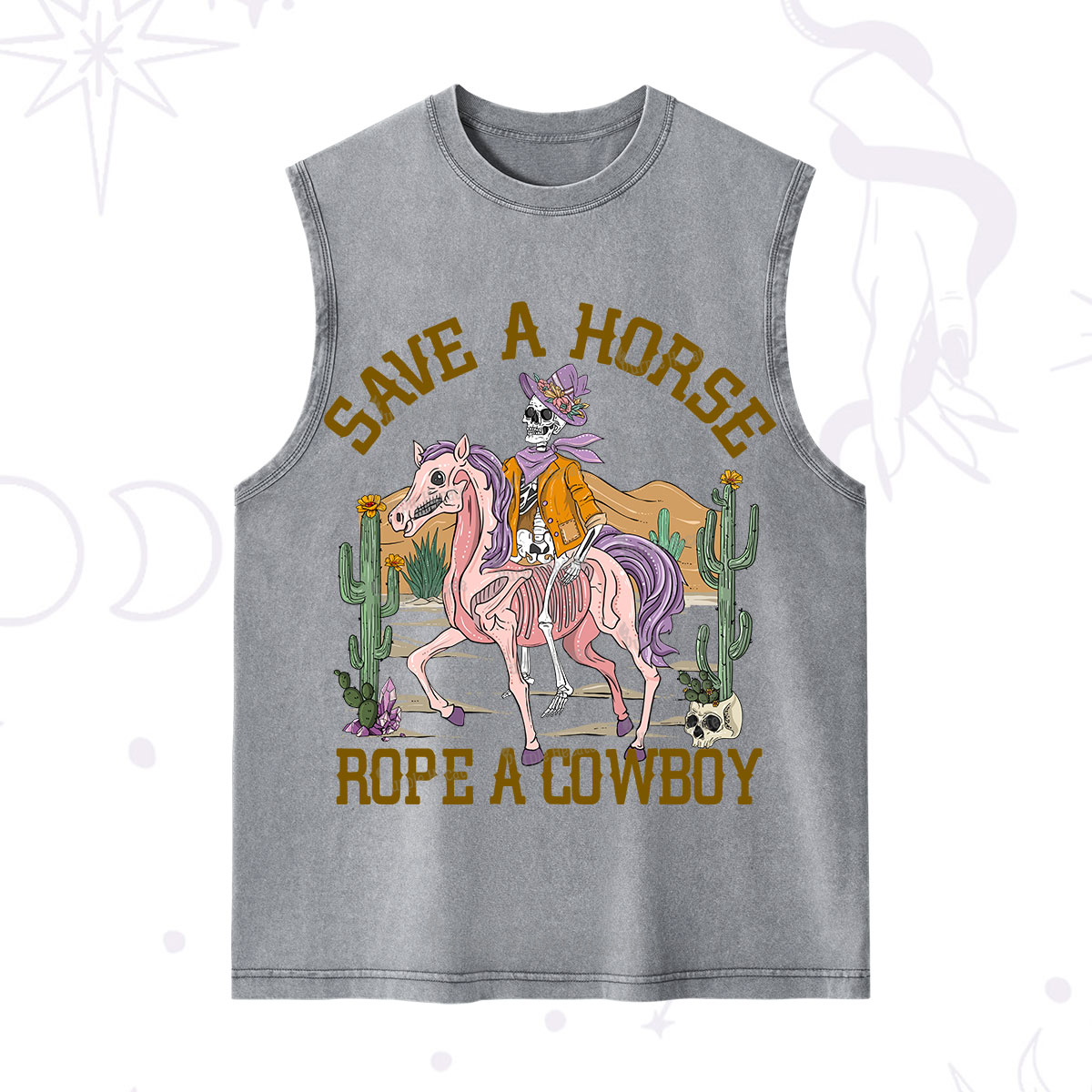 Purplehecate Save A Horse Rope A Cowboy Washed Tank