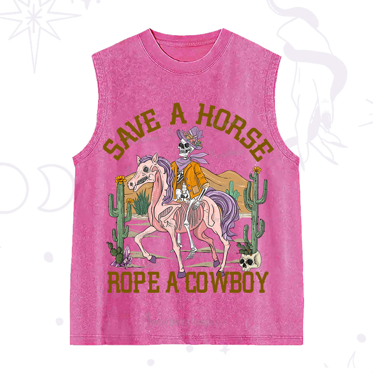 Purplehecate Save A Horse Rope A Cowboy Washed Tank