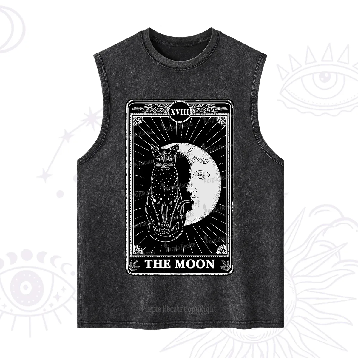 Purplehecate The Moon Tarot Card Washed Tank
