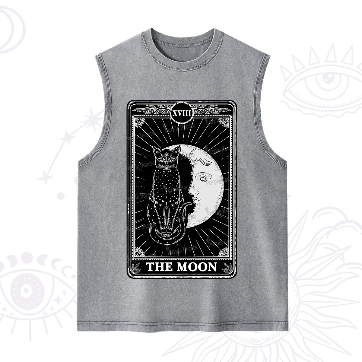Purplehecate The Moon Tarot Card Washed Tank