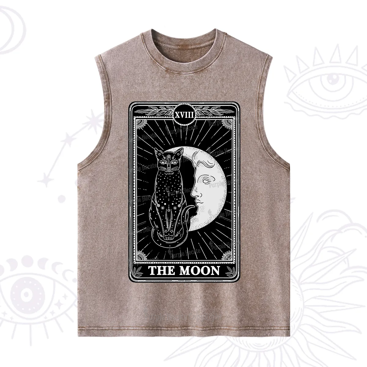 Purplehecate The Moon Tarot Card Washed Tank