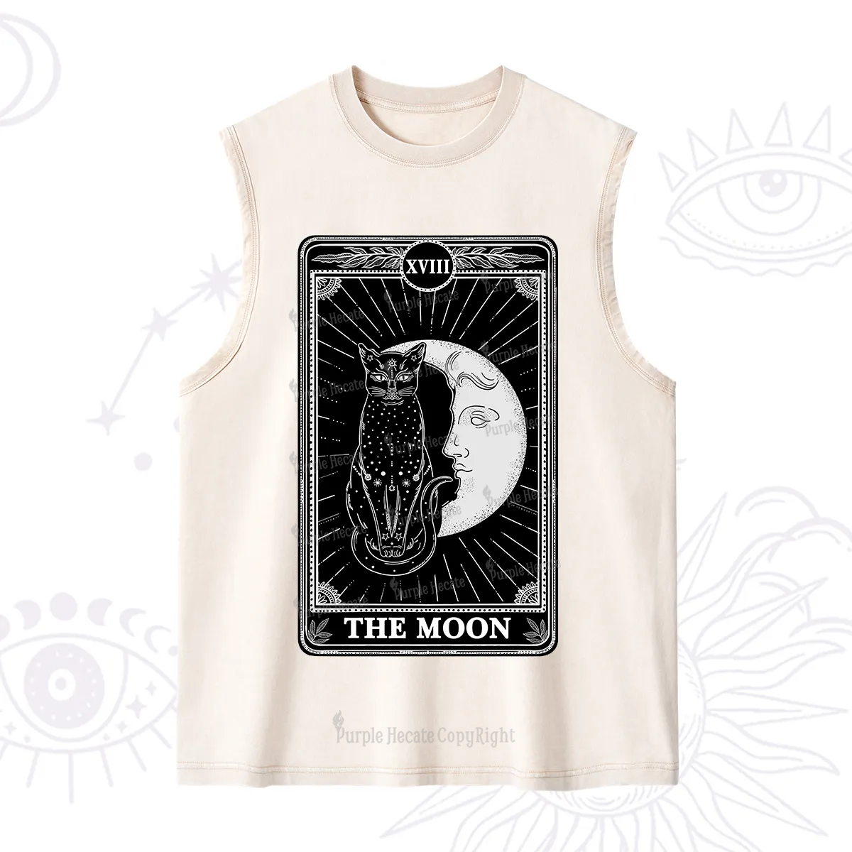 Purplehecate The Moon Tarot Card Washed Tank