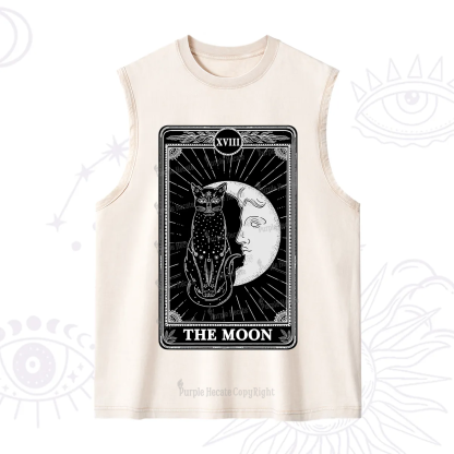 Purplehecate The Moon Tarot Card Washed Tank