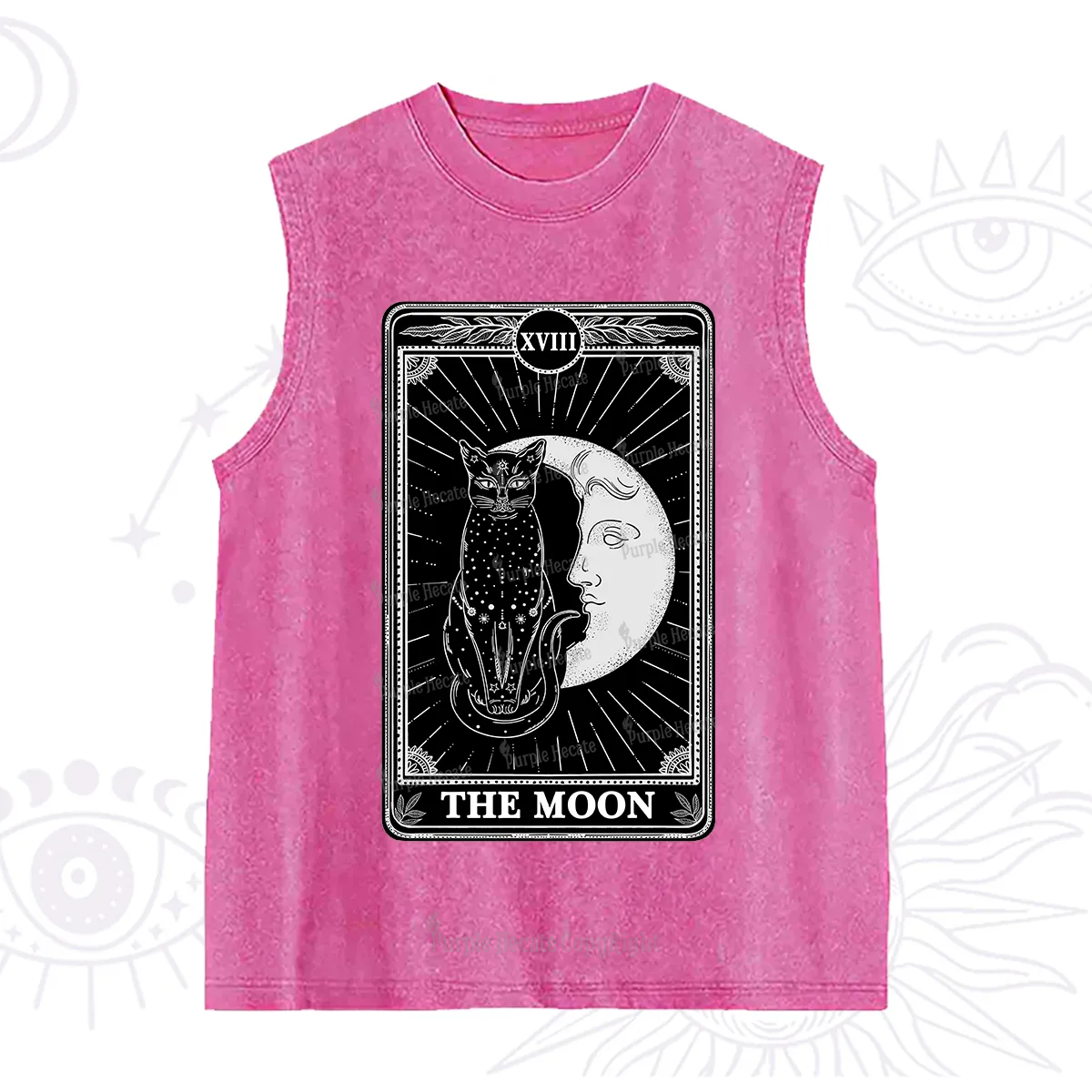 Purplehecate The Moon Tarot Card Washed Tank