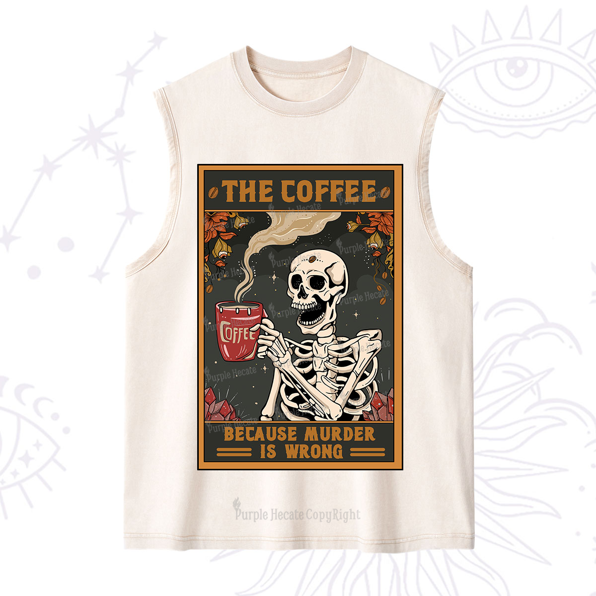 Purplehecate The Coffee Because Murder Is Wrong Oracle Card Washed Tank