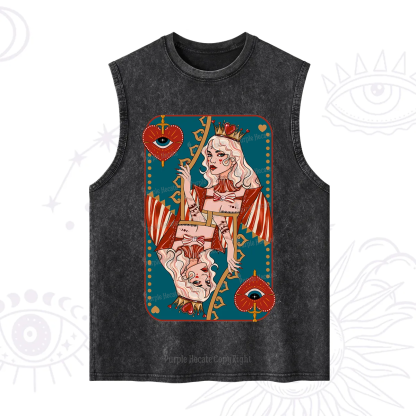 Purplehecate Mystic Queen of Hearts Washed Tank