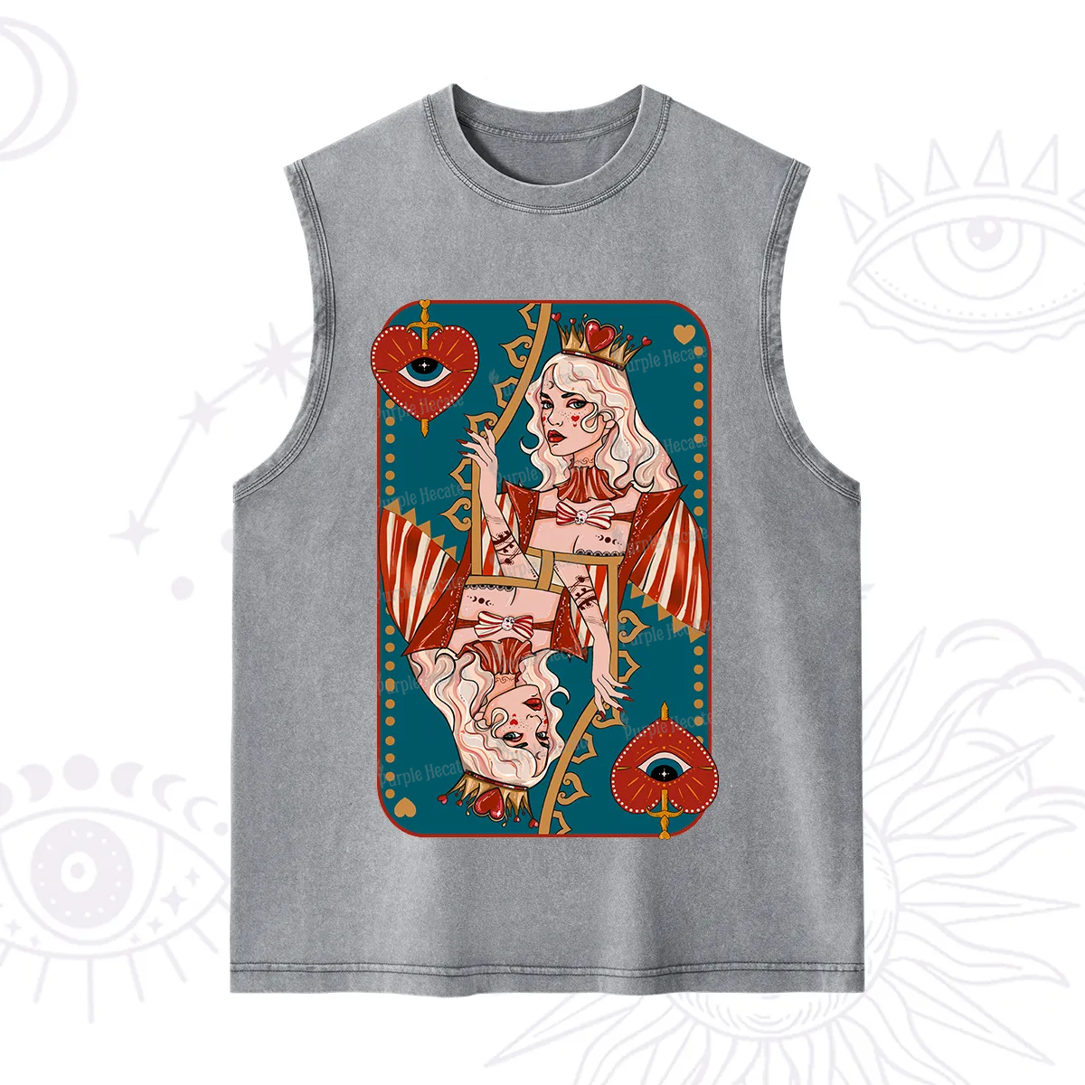 Purplehecate Mystic Queen of Hearts Washed Tank