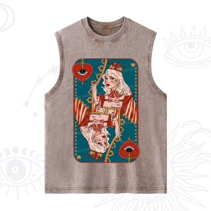 Purplehecate Mystic Queen of Hearts Washed Tank