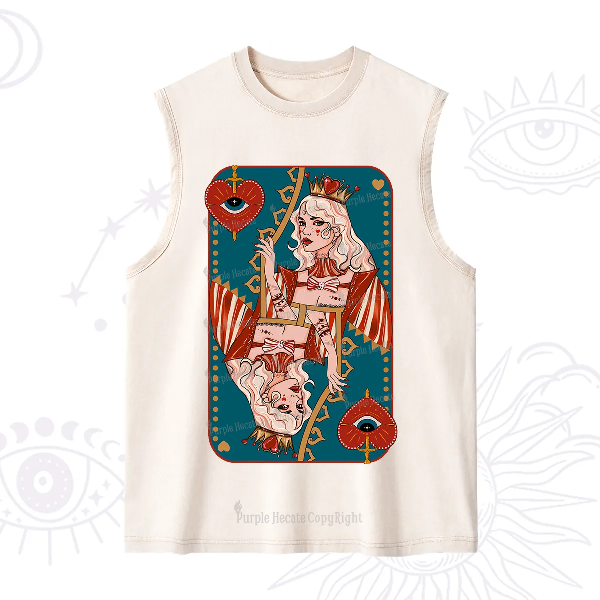 Purplehecate Mystic Queen of Hearts Washed Tank