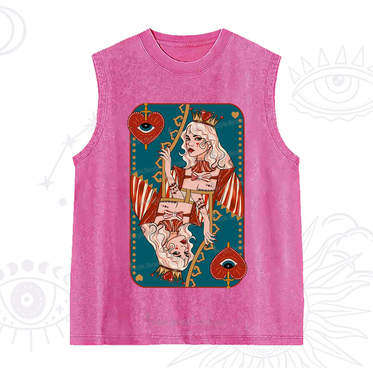Purplehecate Mystic Queen of Hearts Washed Tank