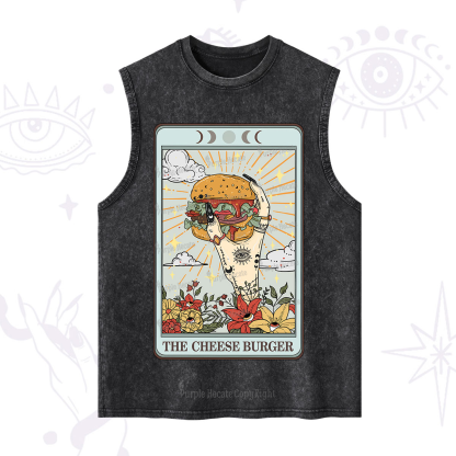 Purplehecate The Cheese Burger Tarot Washed Tank