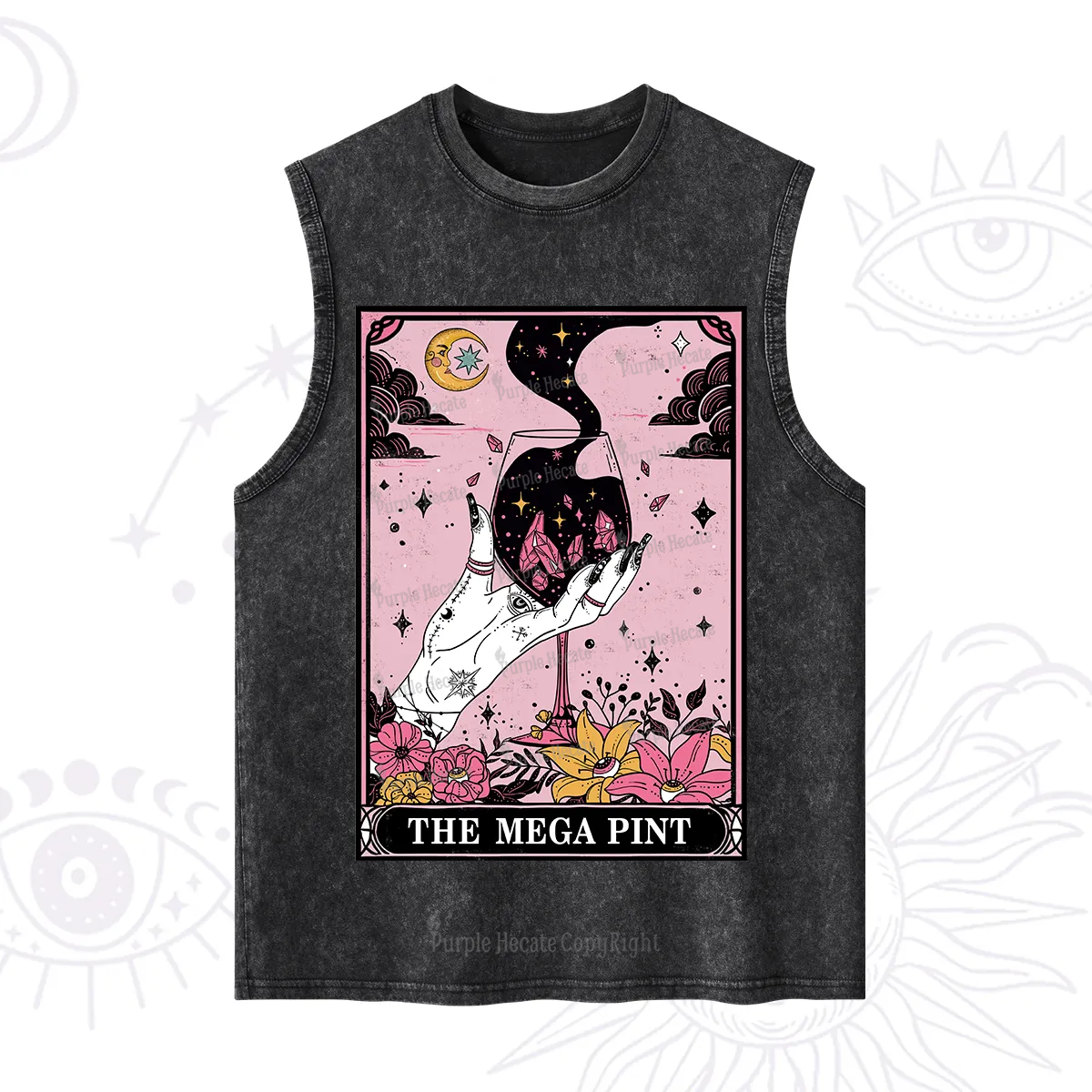 Purplehecate The Mega Pint Tarot Card Washed Tank