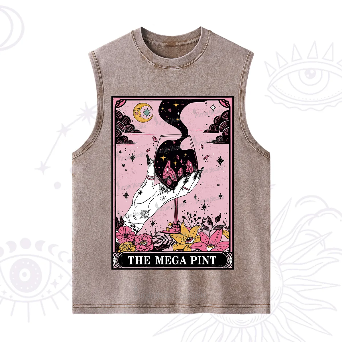Purplehecate The Mega Pint Tarot Card Washed Tank