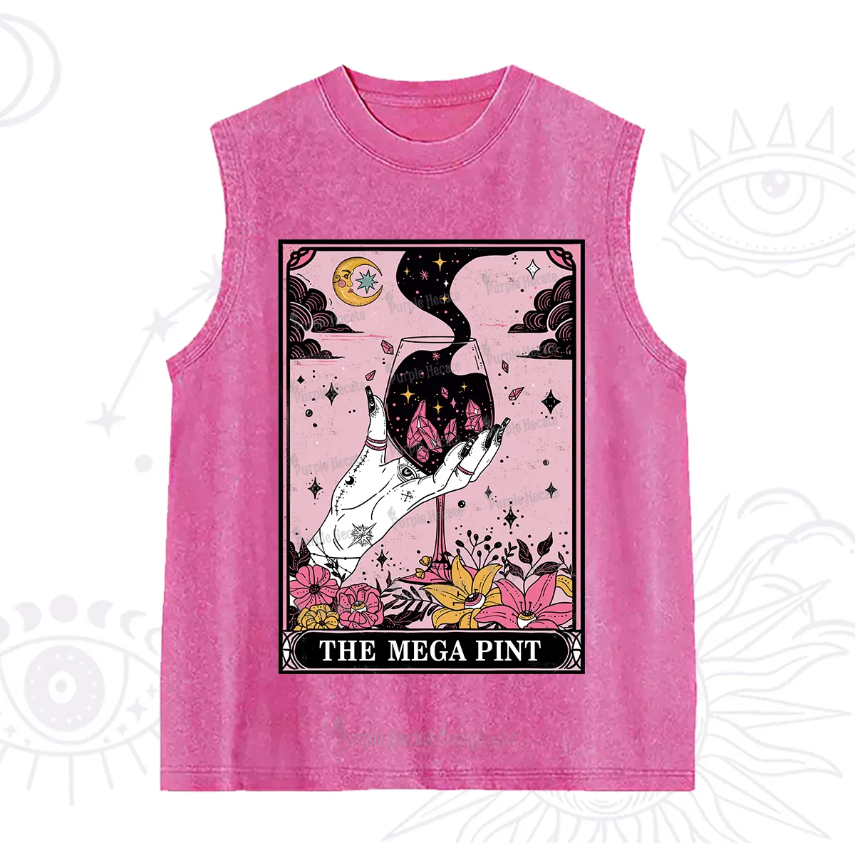 Purplehecate The Mega Pint Tarot Card Washed Tank