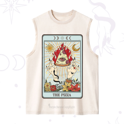 Purplehecate The Pizze Food Tarot Card Washed Tank