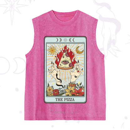 Purplehecate The Pizze Food Tarot Card Washed Tank
