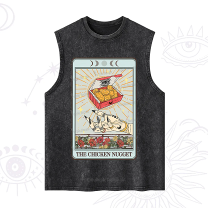 Purplehecate The Chicken Nugget Tarot Card Washed Tank