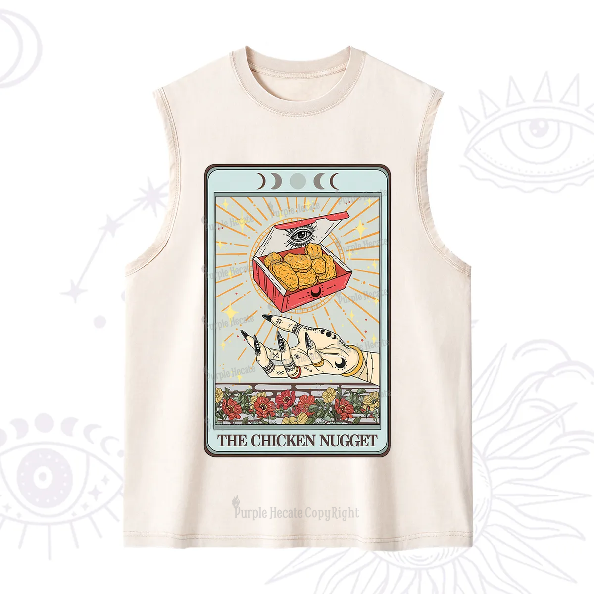 Purplehecate The Chicken Nugget Tarot Card Washed Tank