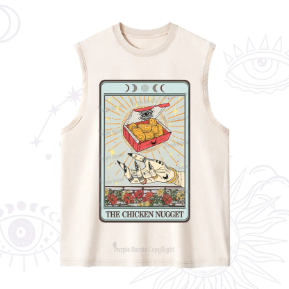 Purplehecate The Chicken Nugget Tarot Card Washed Tank