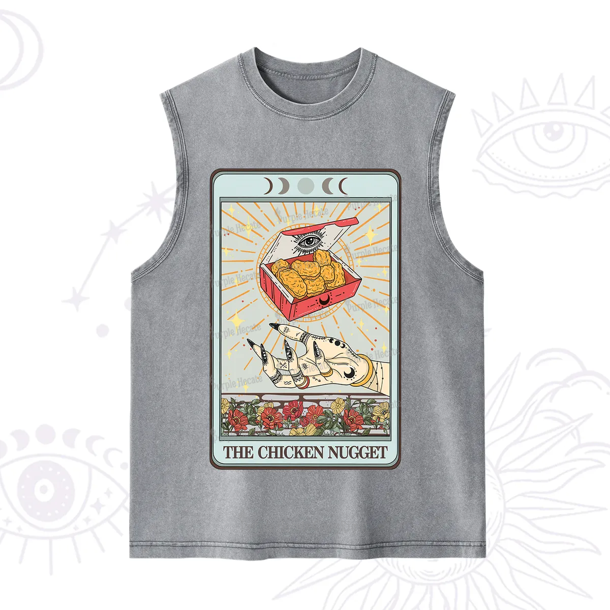 Purplehecate The Chicken Nugget Tarot Card Washed Tank