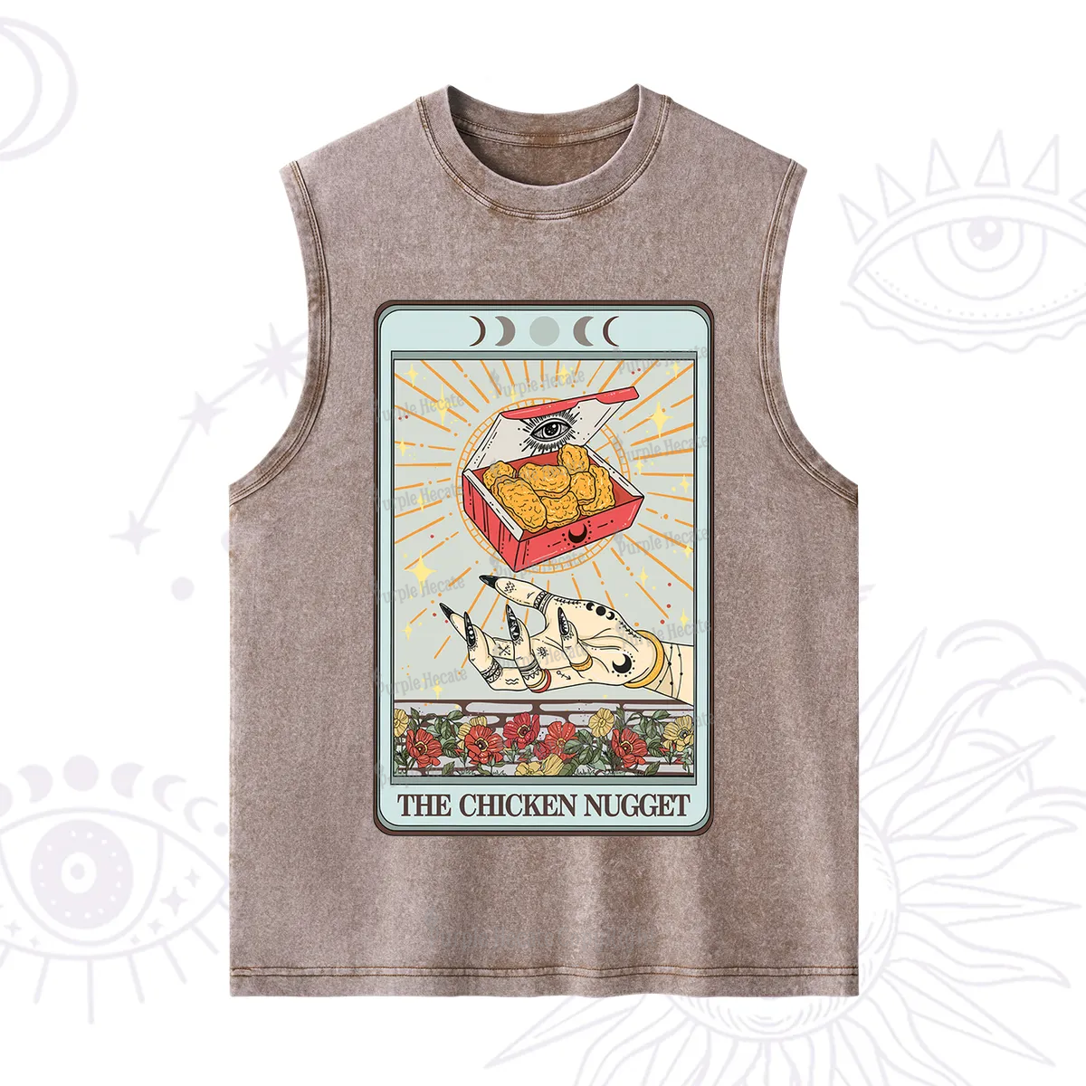 Purplehecate The Chicken Nugget Tarot Card Washed Tank
