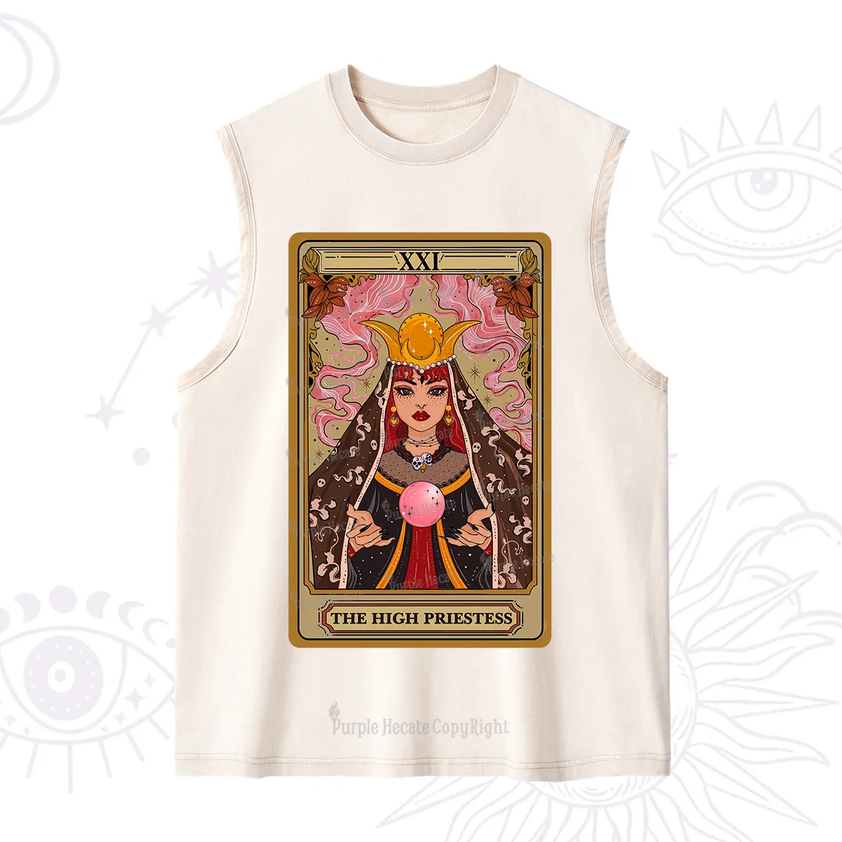Purplehecate The High Priestess Prophecy Tarot Washed Tank