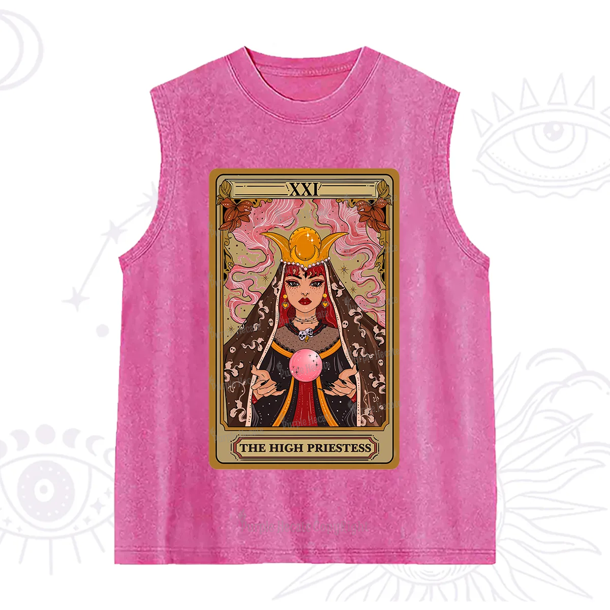 Purplehecate The High Priestess Prophecy Tarot Washed Tank