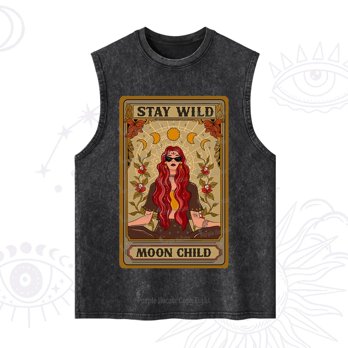 Purplehecate The Stay Wild Moon Child Oracle Card  Washed Tank
