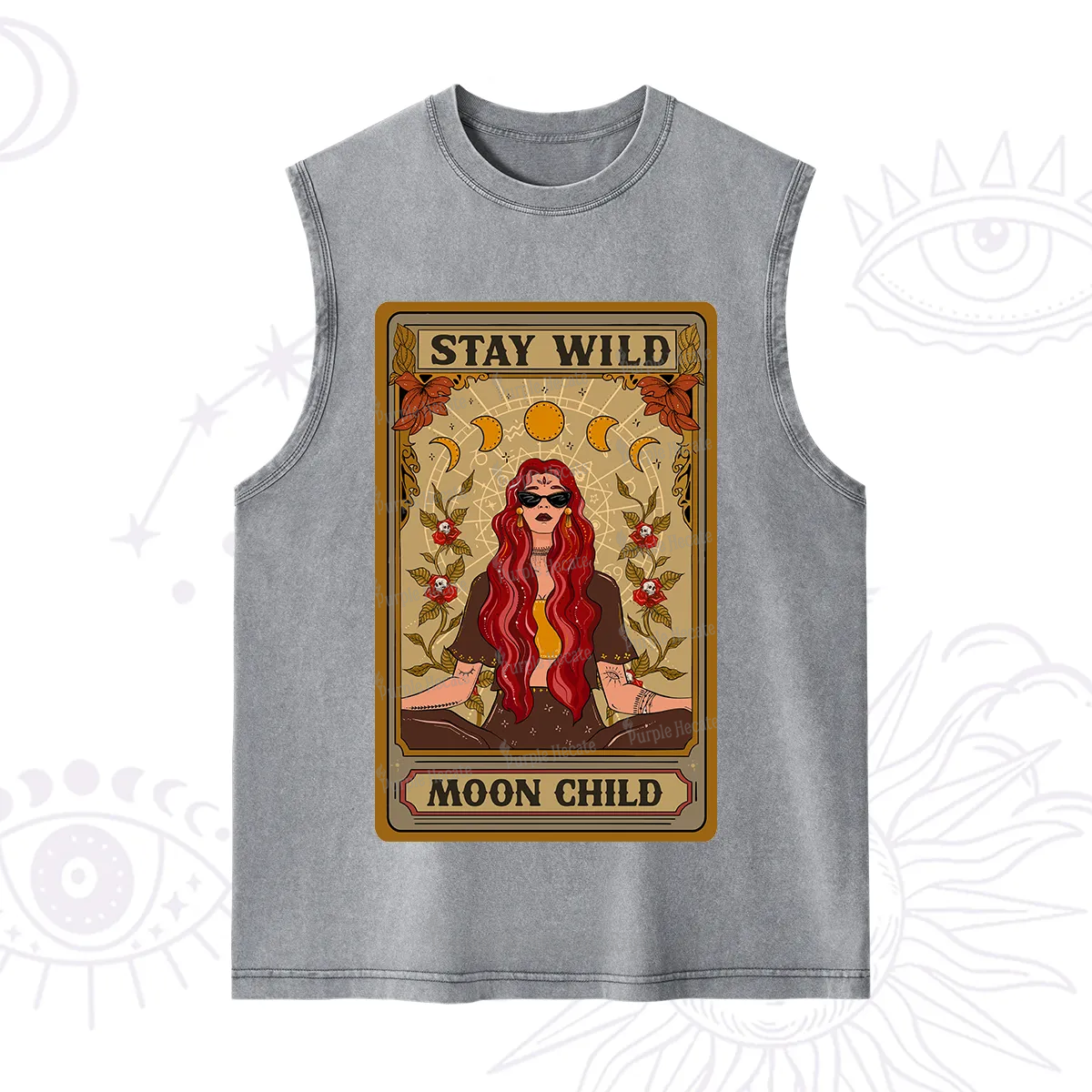 Purplehecate The Stay Wild Moon Child Oracle Card  Washed Tank