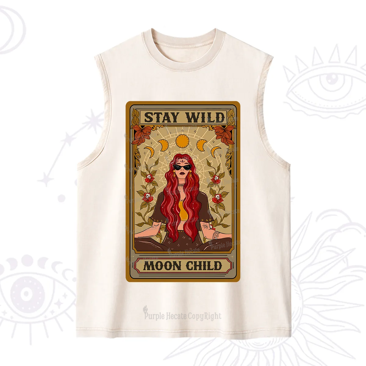 Purplehecate The Stay Wild Moon Child Oracle Card  Washed Tank