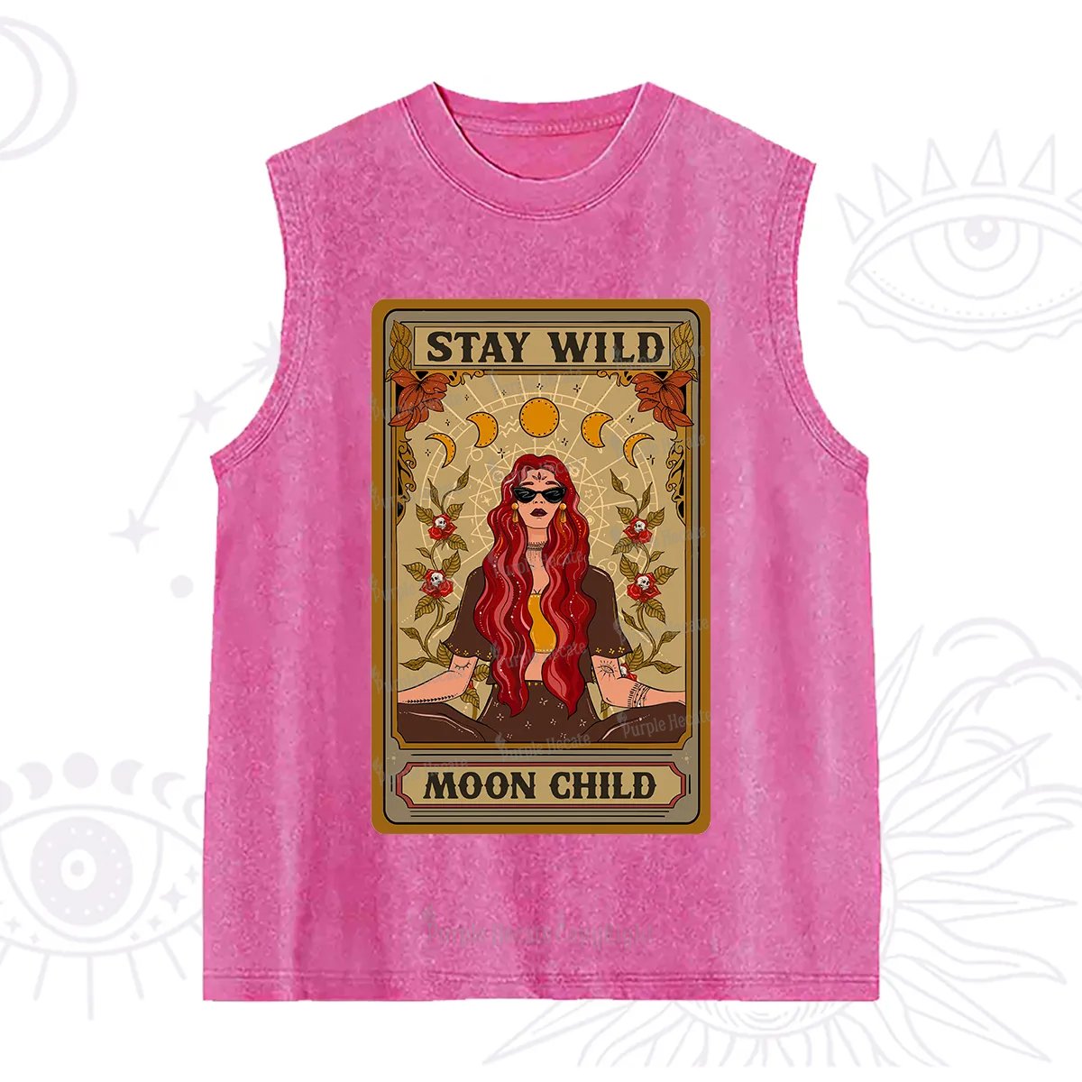 Purplehecate The Stay Wild Moon Child Oracle Card  Washed Tank
